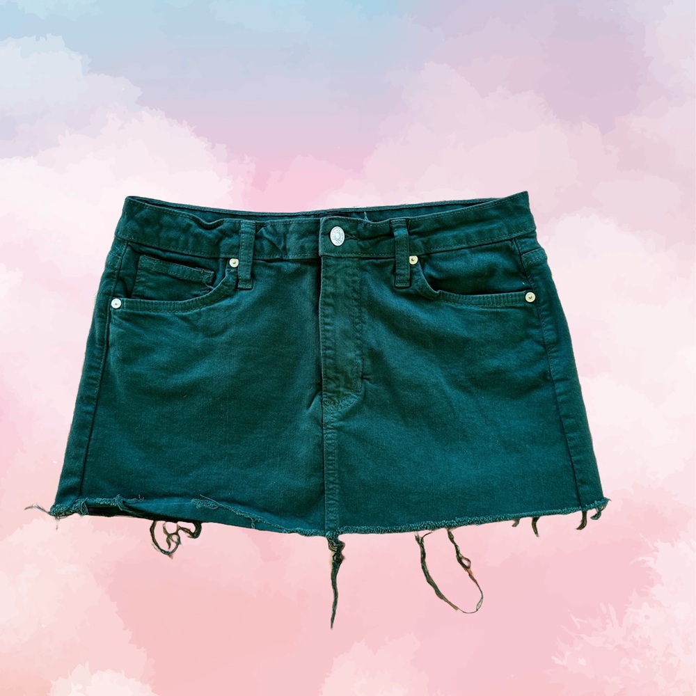Just Black Blue Casual Mini Skirt